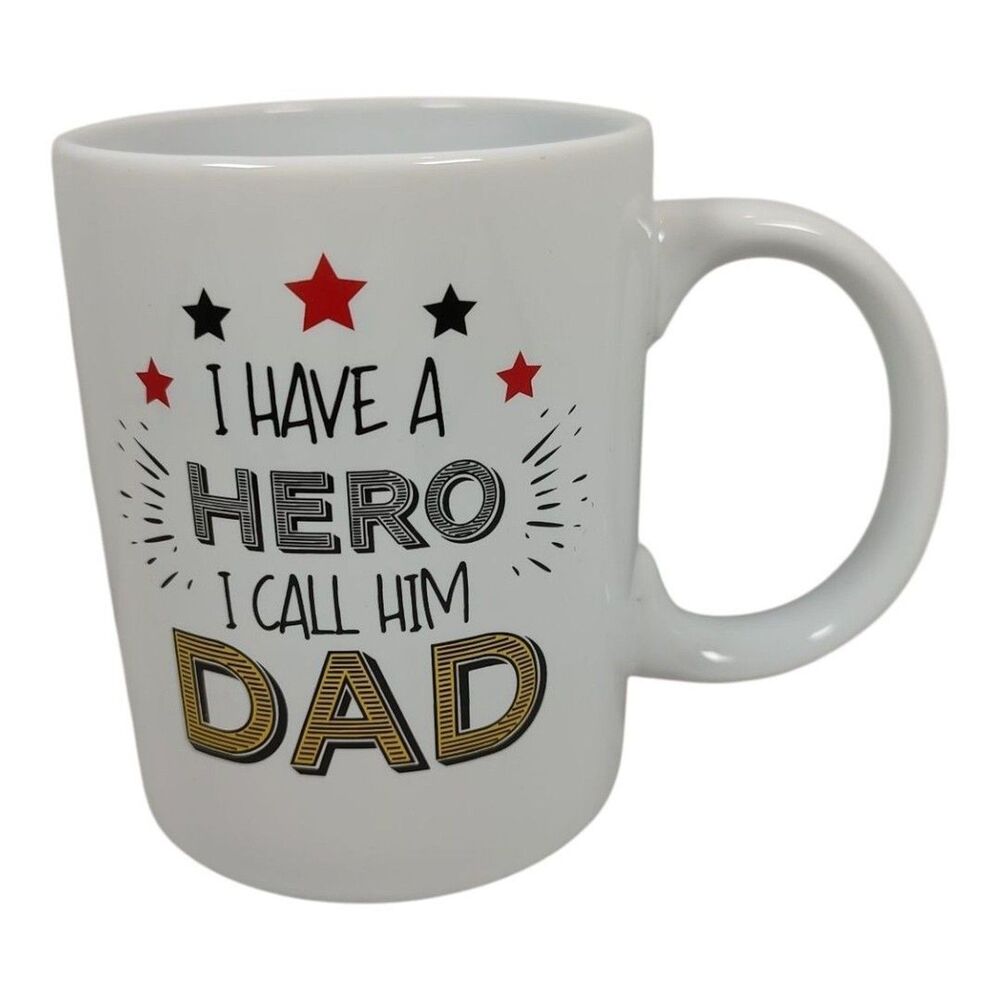 I have a Hero I Call Him Dad Multicolor Hot Chocolate Coffee Tea Mug Cup Stars